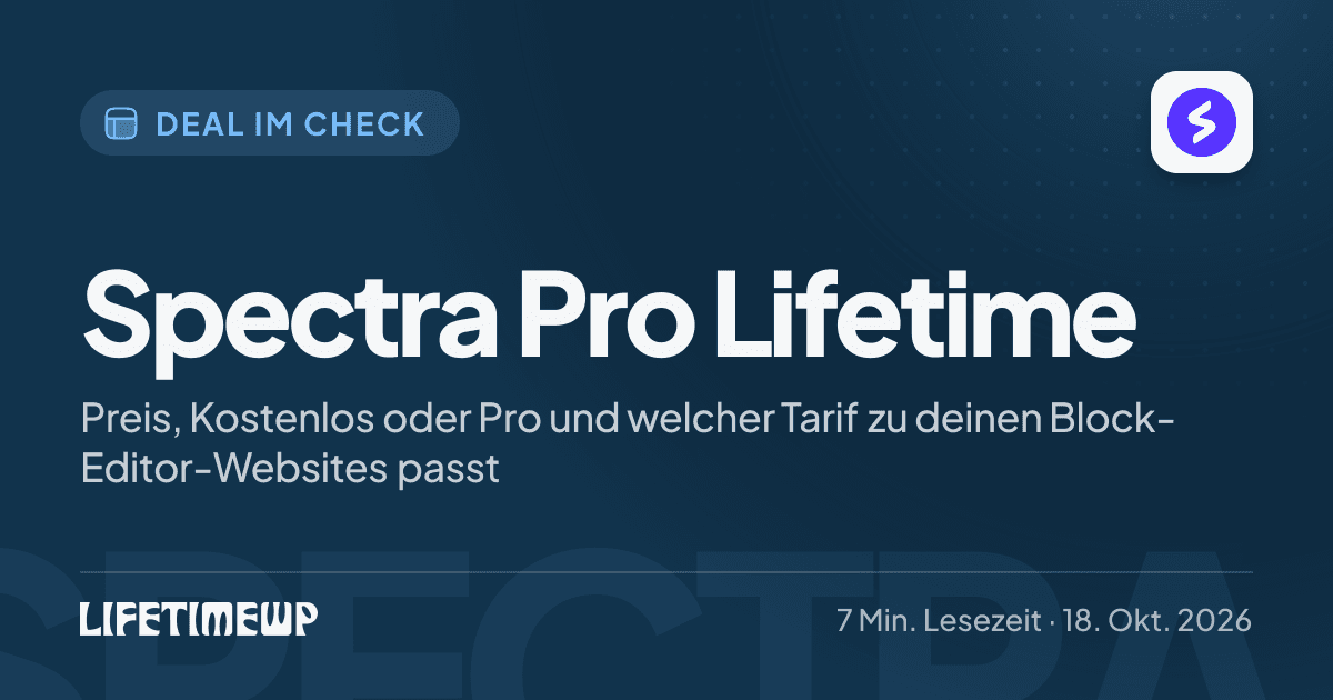 Titelbild: Spectra Pro Lifetime: Preis, Kostenlos oder Pro und welcher Tarif zu deinen Block-Editor-Websites passt
