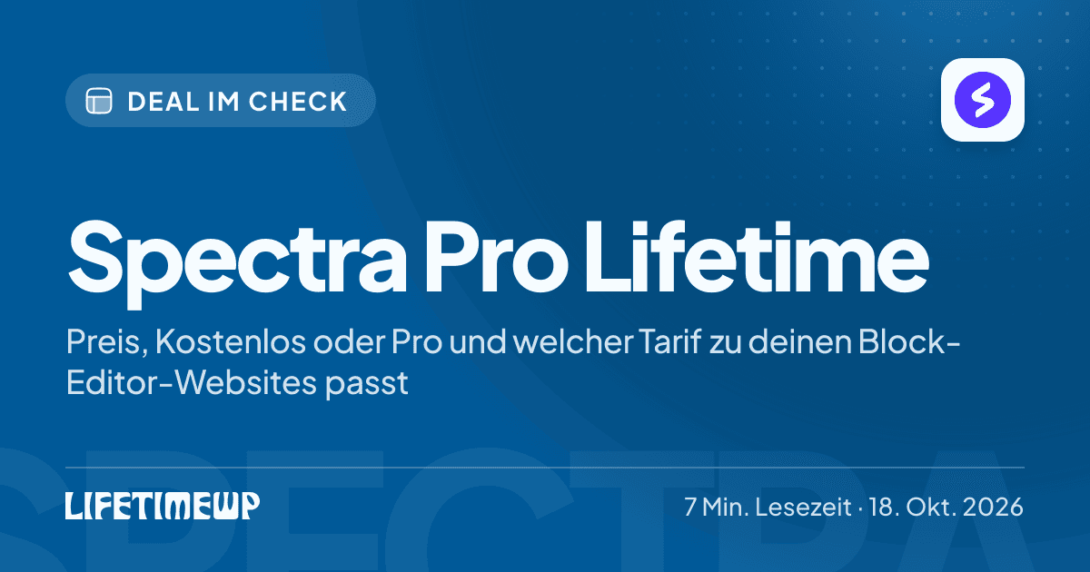 Titelbild: Spectra Pro Lifetime: Preis, Kostenlos oder Pro und welcher Tarif zu deinen Block-Editor-Websites passt