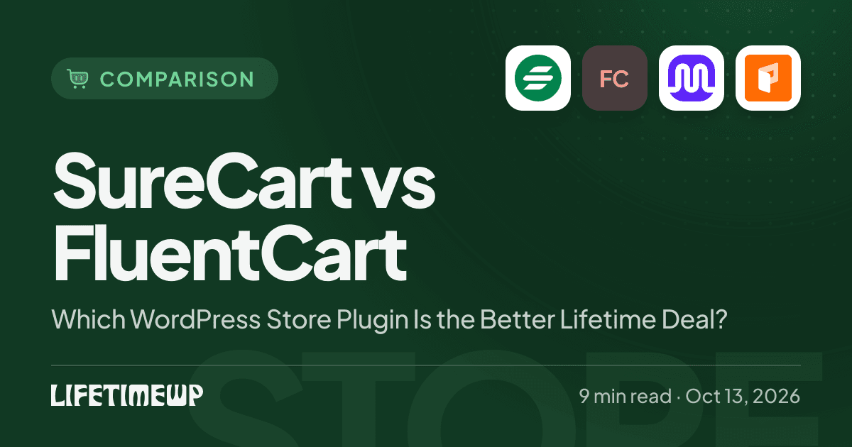Cover image: SureCart vs FluentCart: Which WordPress Store Plugin Is the Better Lifetime Deal?