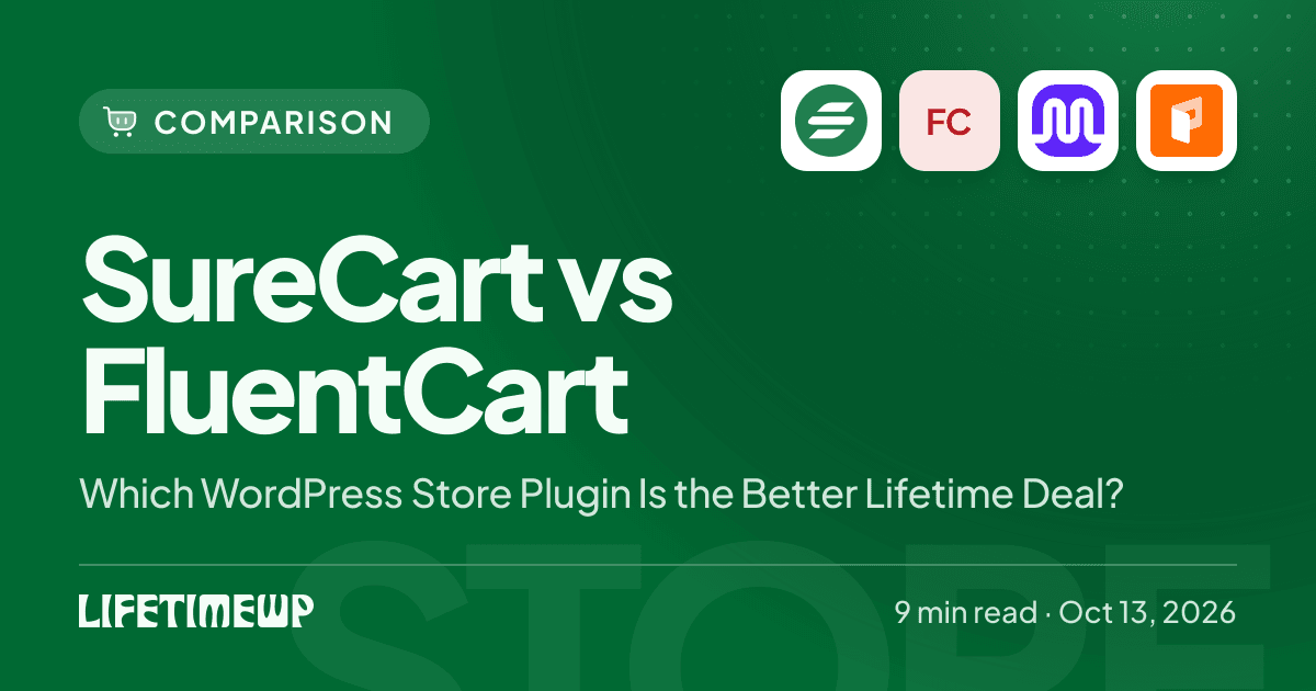 Cover image: SureCart vs FluentCart: Which WordPress Store Plugin Is the Better Lifetime Deal?