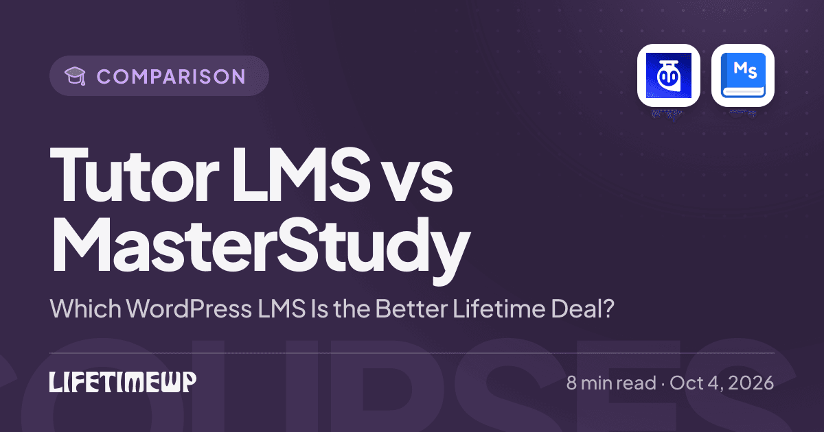 Cover image: Tutor LMS vs MasterStudy: Which WordPress LMS Is the Better Lifetime Deal?