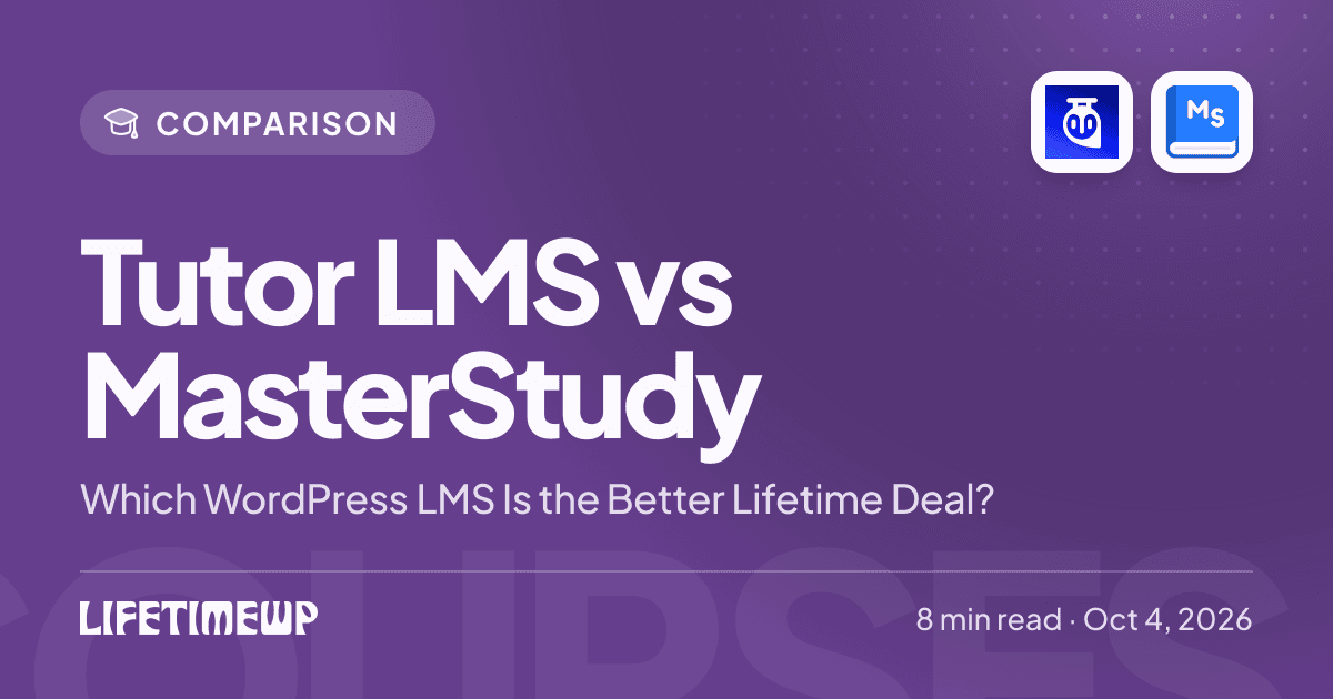 Cover image: Tutor LMS vs MasterStudy: Which WordPress LMS Is the Better Lifetime Deal?