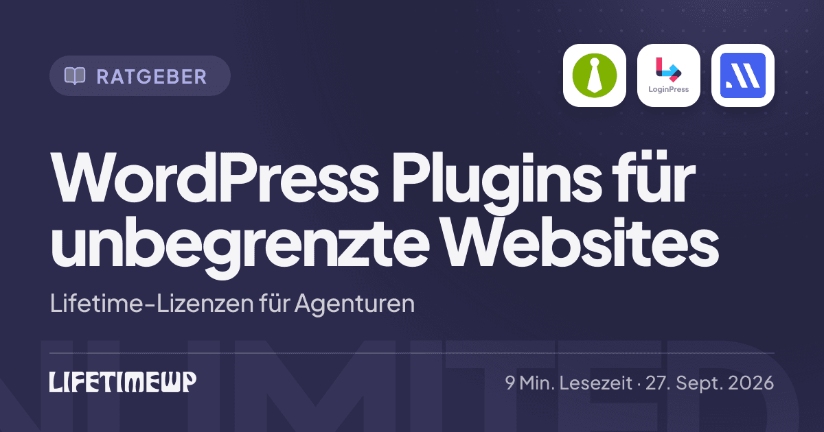 Titelbild: WordPress Plugins für unbegrenzte Websites: Lifetime-Lizenzen für Agenturen