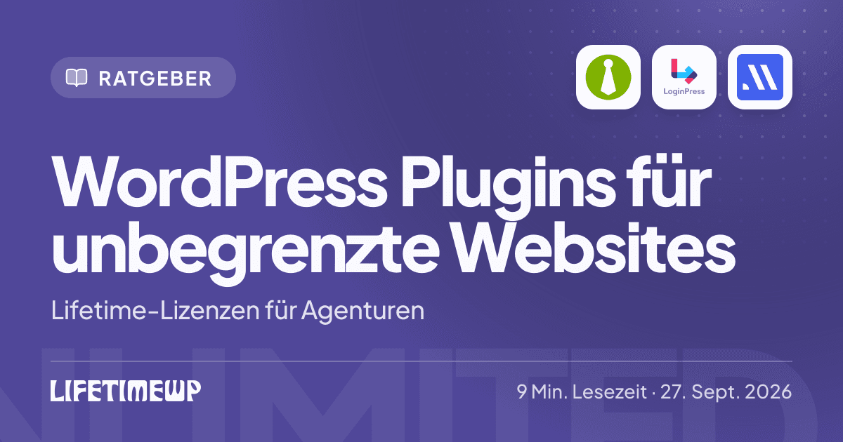 Titelbild: WordPress Plugins für unbegrenzte Websites: Lifetime-Lizenzen für Agenturen