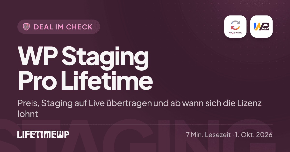 Titelbild: WP Staging Pro Lifetime: Preis, Staging auf Live übertragen und ab wann sich die Lizenz lohnt