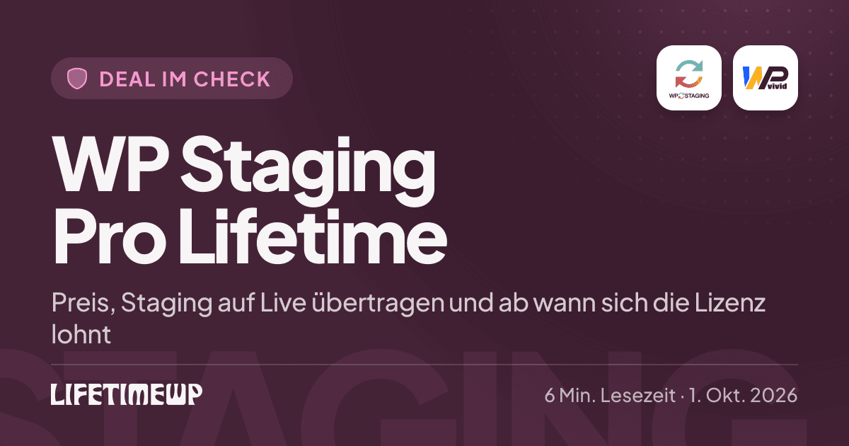 Titelbild: WP Staging Pro Lifetime: Preis, Staging auf Live übertragen und ab wann sich die Lizenz lohnt
