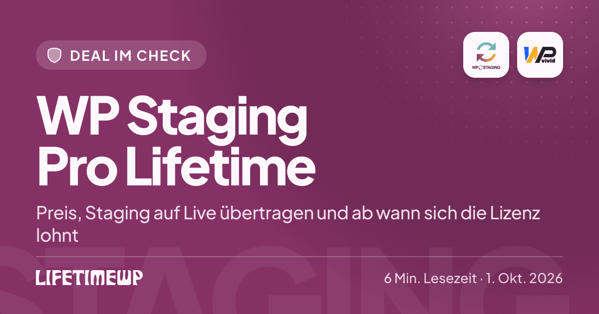 Titelbild: WP Staging Pro Lifetime: Preis, Staging auf Live übertragen und ab wann sich die Lizenz lohnt