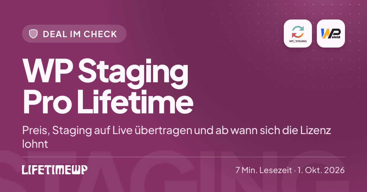 Titelbild: WP Staging Pro Lifetime: Preis, Staging auf Live übertragen und ab wann sich die Lizenz lohnt