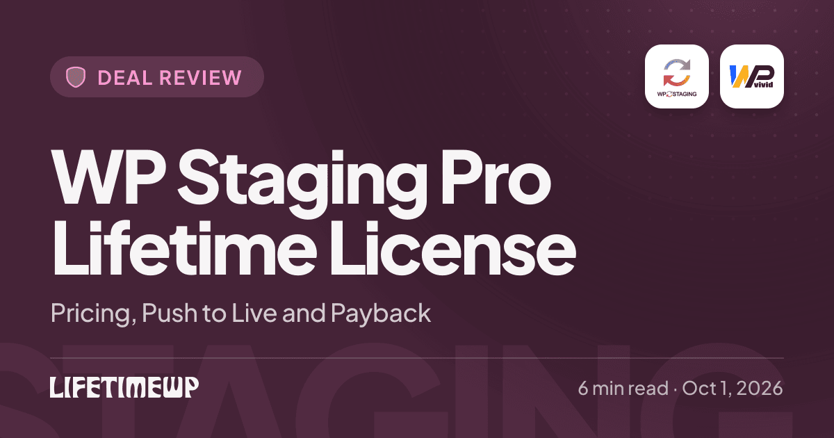 Cover image: WP Staging Pro Lifetime License: Pricing, Push to Live and Payback