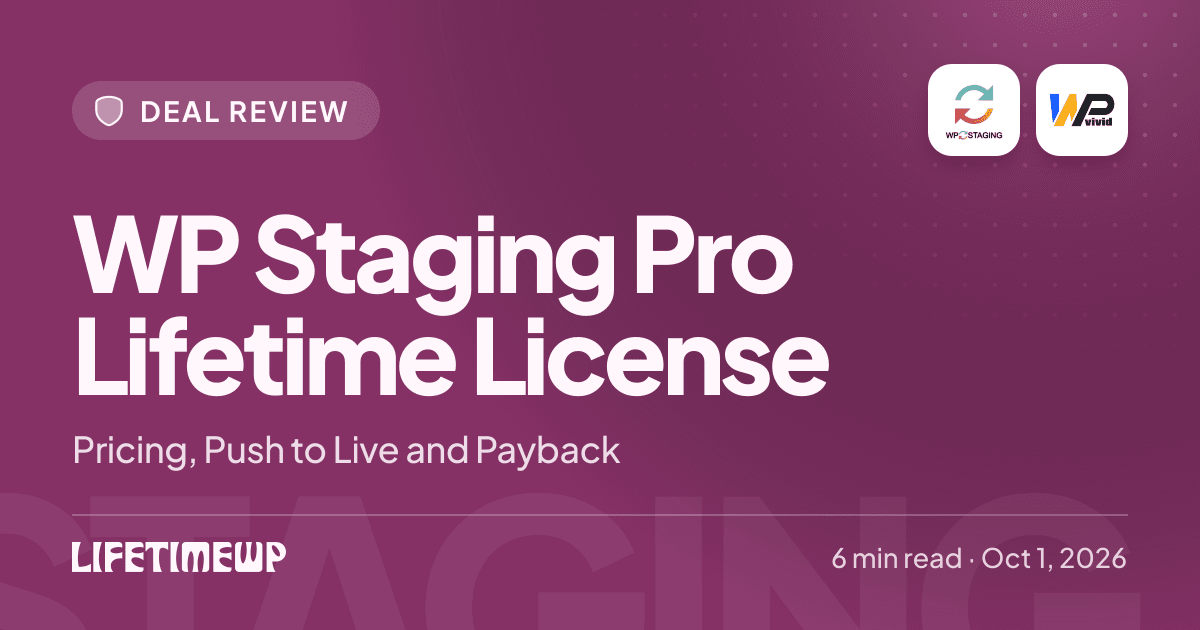 Cover image: WP Staging Pro Lifetime License: Pricing, Push to Live and Payback