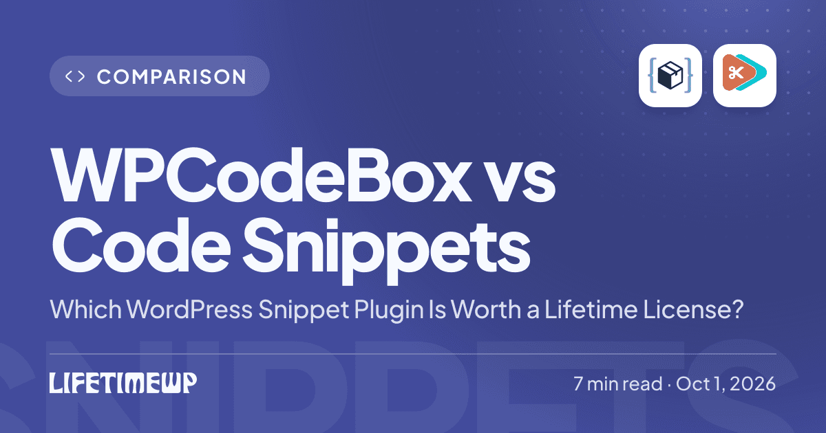Cover image: WPCodeBox vs Code Snippets: Which WordPress Snippet Plugin Is Worth a Lifetime License?